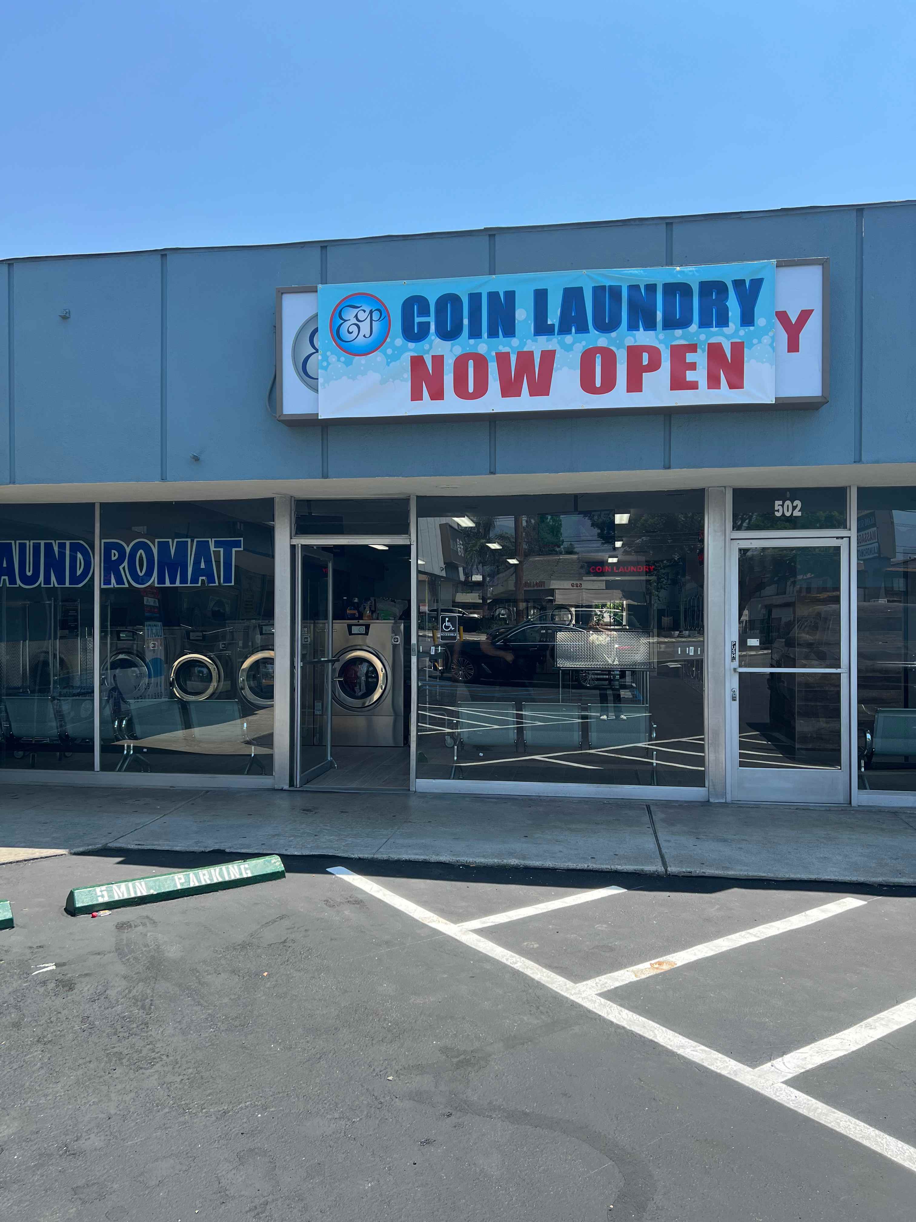 ECP Coin Laundry Arcadia Location - Modern Laundromat Exterior at 502 E Live Oak Ave